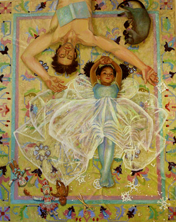 Cousins by Kathleen Jardine oil on canvas 